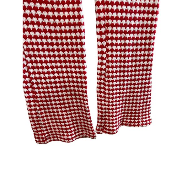 Zara Red & White Knit Flared Sweater Holiday Pants Size M - Picture 6 of 9